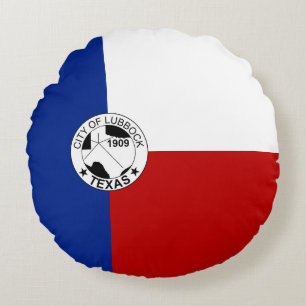 Coussins Ronds Drapeau de Lubbock (Texas)