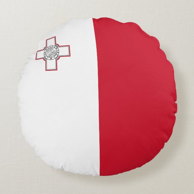 Coussins Ronds Drapeau de Malte (Devant)