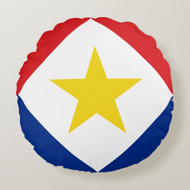 Coussins Ronds Drapeau de Saba (Devant)