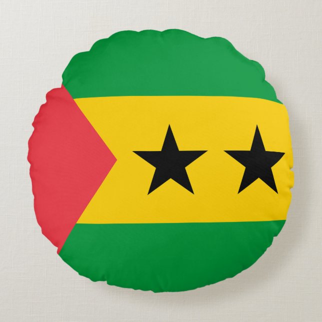 Coussins Ronds Drapeau de Sao Tomé-et-Principe (Devant)