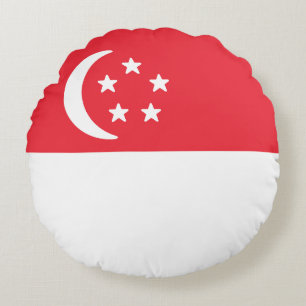 Coussins Ronds Drapeau de Singapour