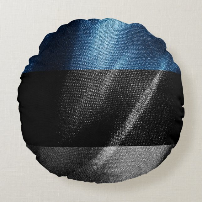 Coussins Ronds Drapeau de soie estonien (Devant)