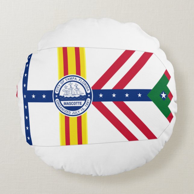 Coussins Ronds Drapeau de Tampa (Floride) (Devant)