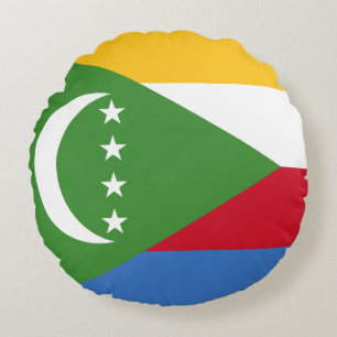 Coussins Ronds Drapeau des Comores