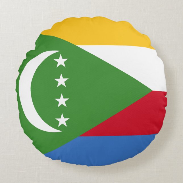 Coussins Ronds Drapeau des Comores (Devant)