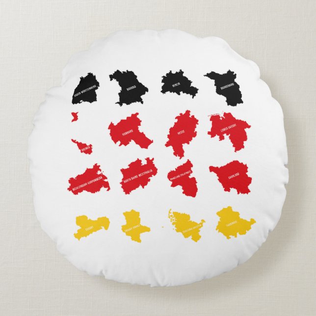 Coussins Ronds Drapeau des États allemands (Devant)