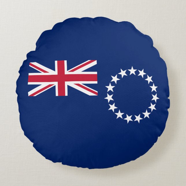 Coussins Ronds Drapeau des Îles Cook (Devant)
