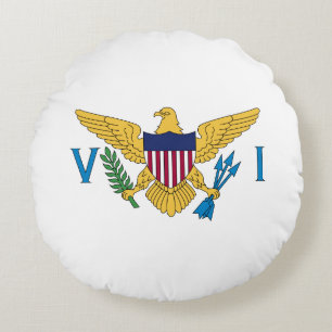 Coussins Ronds Drapeau des Îles Vierges des États-Unis