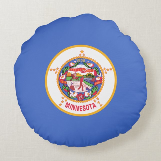Coussins Ronds Drapeau d'État du Minnesota (Dos)