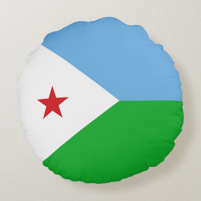 Coussins Ronds Drapeau Djibouti (Dos)