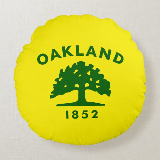 Coussins Ronds Drapeau d'Oakland (Californie) (Devant)