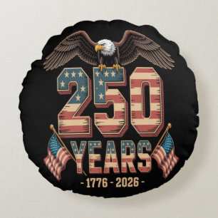 Coussins Ronds Drapeau du 250e anniversaire des États-Unis USA
