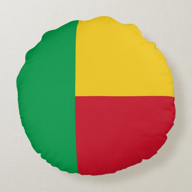 Coussins Ronds Drapeau du Bénin (Dos)