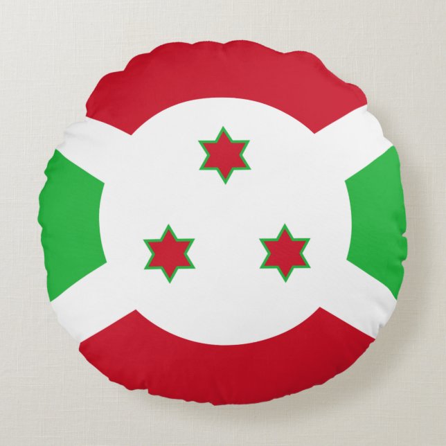 Coussins Ronds Drapeau du Burundi (Devant)
