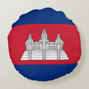 Coussins Ronds drapeau du Cambodge