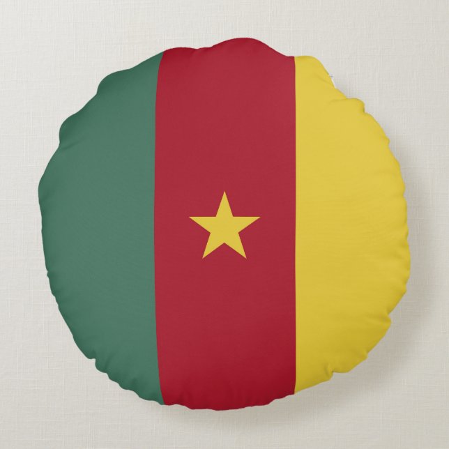 Coussins Ronds drapeau du Cameroun (Dos)