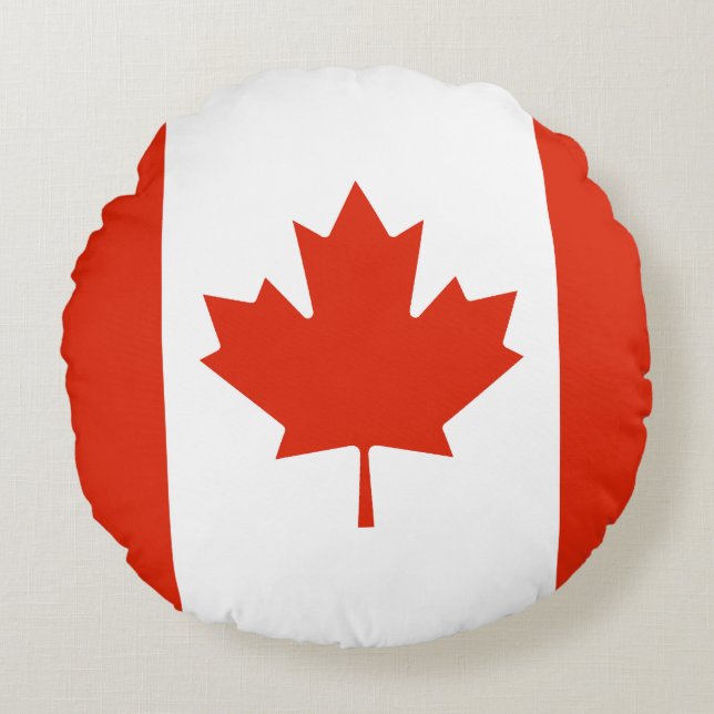 Coussins Ronds Drapeau du Canada (Devant)