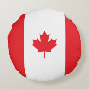 Coussins Ronds Drapeau du Canada