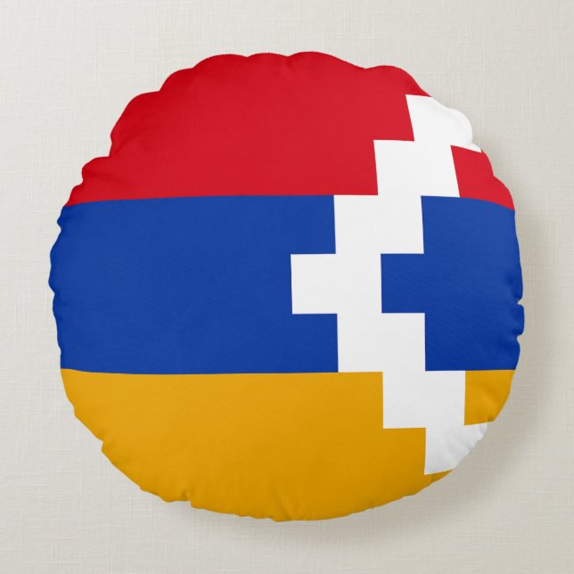 Coussins Ronds Drapeau du Haut-Karabagh (Devant)