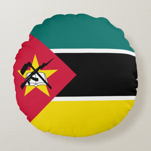 Coussins Ronds Drapeau du Mozambique (Devant)