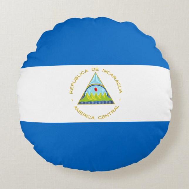 Coussins Ronds Drapeau du Nicaragua (Devant)