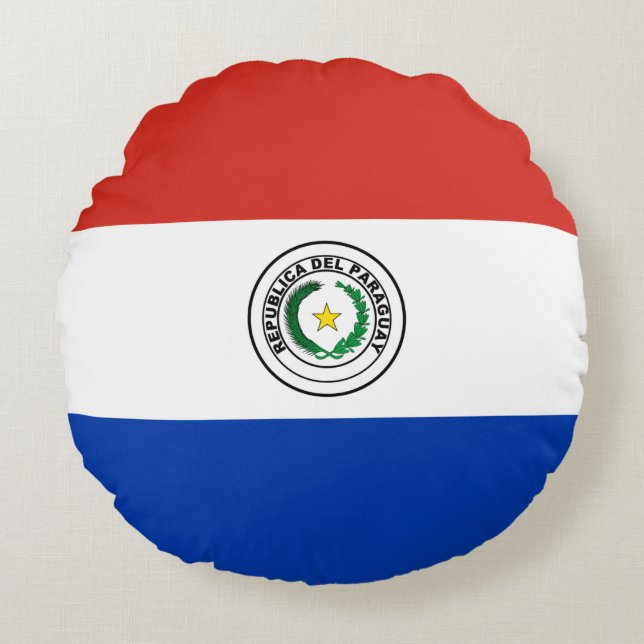Coussins Ronds Drapeau du Paraguay (Devant)