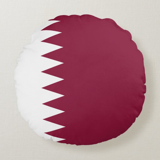 Coussins Ronds Drapeau du Qatar (Devant)