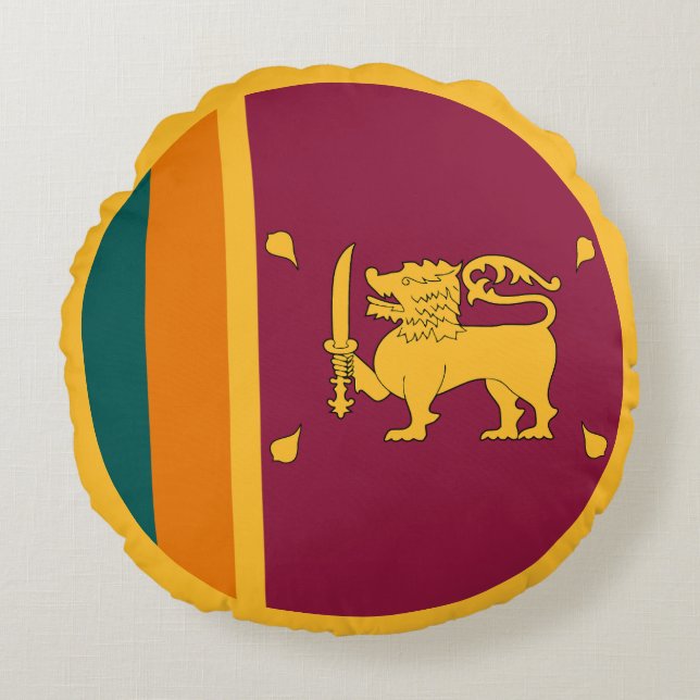 Coussins Ronds Drapeau du Sri Lanka (Devant)