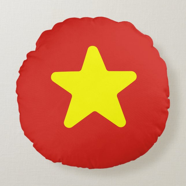 Coussins Ronds Drapeau du Vietnam (Devant)