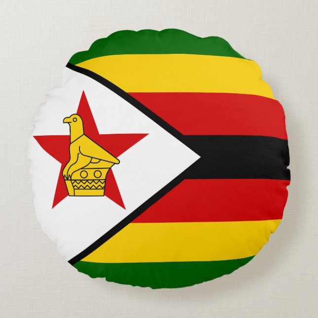 Coussins Ronds Drapeau du Zimbabwe (Devant)