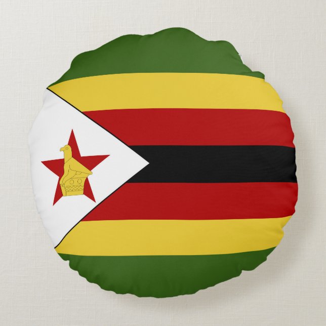 Coussins Ronds drapeau du Zimbabwe (Dos)
