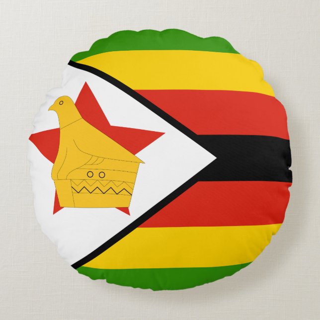 Coussins Ronds Drapeau du Zimbabwe (Devant)