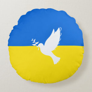 Coussins Ronds Drapeau d'Ukraine - Dove of Peace - Freedom - Peac