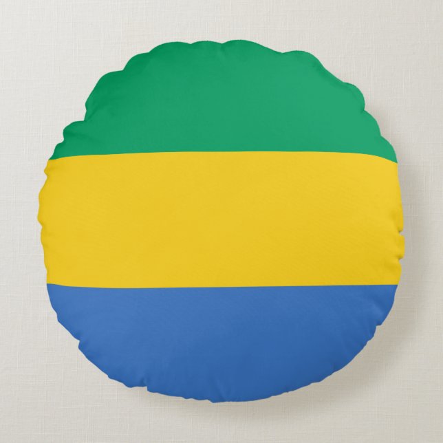 Coussins Ronds Drapeau Gabon (Devant)