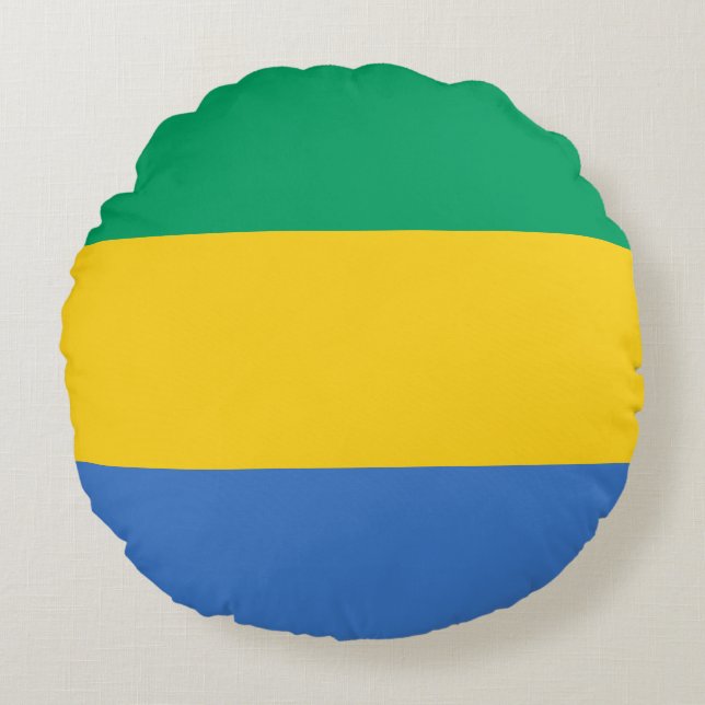 Coussins Ronds Drapeau gabonais (Gabon) (Devant)