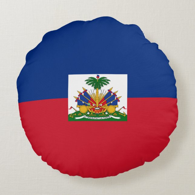 Coussins Ronds Drapeau Haïti (Dos)