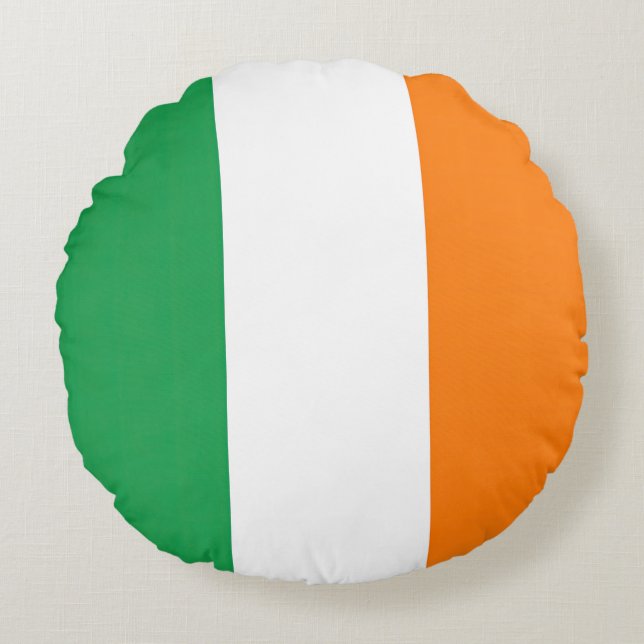 Coussins Ronds Drapeau Irlande Tricolore (Devant)