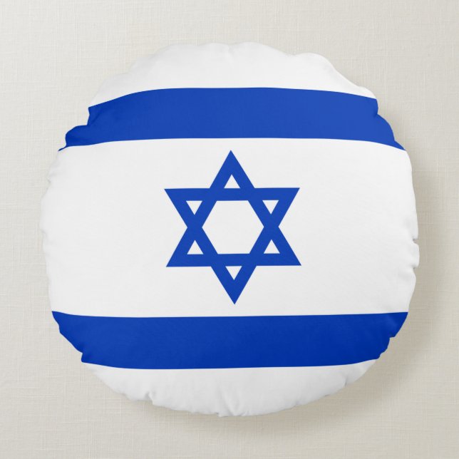 Coussins Ronds Drapeau israélien (Israël) (Devant)