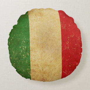 Coussins Ronds Drapeau italien Vintage Grunge Design