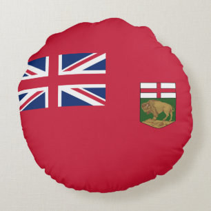 Coussins Ronds Drapeau Manitoba