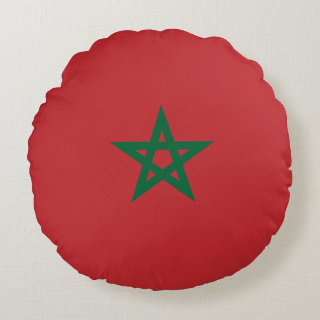 Coussins Ronds Drapeau Maroc (Devant)