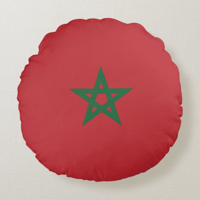 Coussins Ronds Drapeau Maroc (Devant)