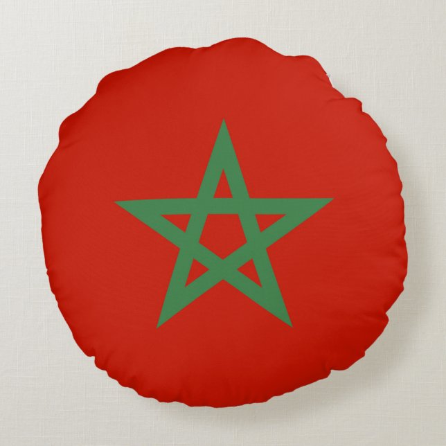 Coussins Ronds drapeau marocain (Dos)