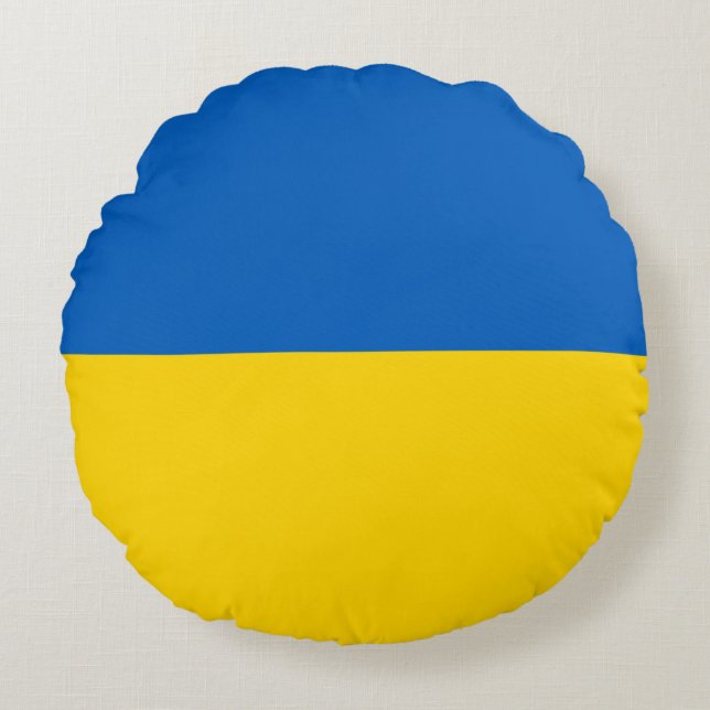 Coussins Ronds Drapeau patriotique ukrainien (Devant)