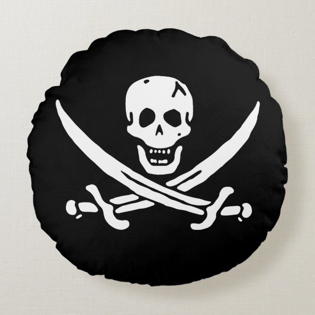 Coussins Ronds Drapeau pirate (Devant)