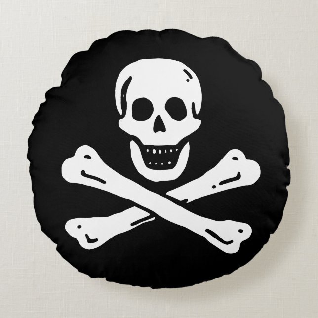 Coussins Ronds Drapeau pirate (Devant)