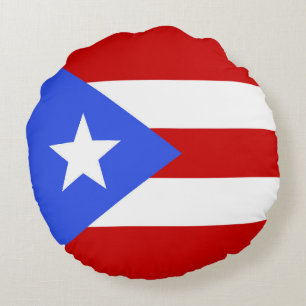 Coussins Ronds Drapeau Porto Rico