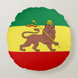 Coussins Ronds Drapeau rastafarien (Rastafarianisme) (Rasta)