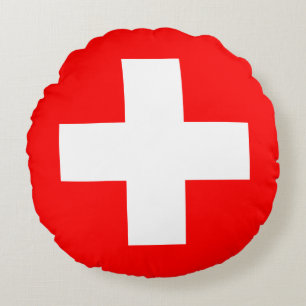 Coussins Ronds Drapeau suisse