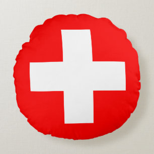 Coussins Ronds Drapeau suisse (Suisse)